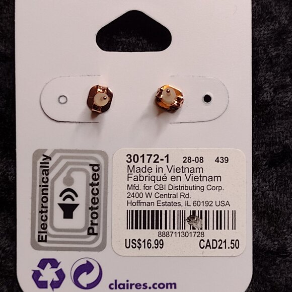 Lot 3pcs New Claires Owl Long Necklace 18k Rose Gold & Novelty Stud Earrings Set - Picture 5 of 9